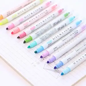 12 Colors Double Heads Highlighters Use and Yes Multi Colored fashionable style highlighter pens