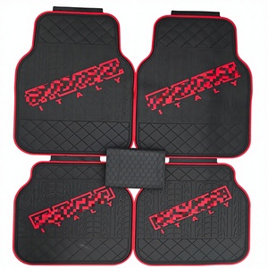 Juego Completo de Alfombrillas de Lujo para Auto Color <span class=keywords><strong>Rojo</strong></span> Racing, Alfombrillas de PVC Impermeables - Product Image 1