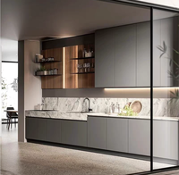 Îlot de cuisine moderne de luxe, armoires en bois de rose massif sur mesure, design écologique, armoires de cuisine multifonctionnelles pliables