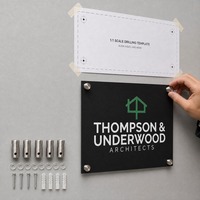 Panneau signalétique en acrylique dépoli noir mat, imprimé UV, signalétique personnalisée pour entreprise, plaque murale pour porte de bureau, fournisseur en gros