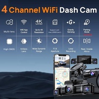Caméra de véhicule 4K à couverture complète 4 canaux CPT 360 °   Caméra embarquée 4 voies avec vue panoramique 4K+1080Px3, WiFi6 5G, GPS et vision nocturne IR