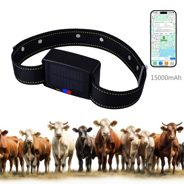 Light Search GPS Smart Geofence Collar Cattle Solar Powered Livestock Farming SIM Virtual Geo Fence Real Time Global Tracking