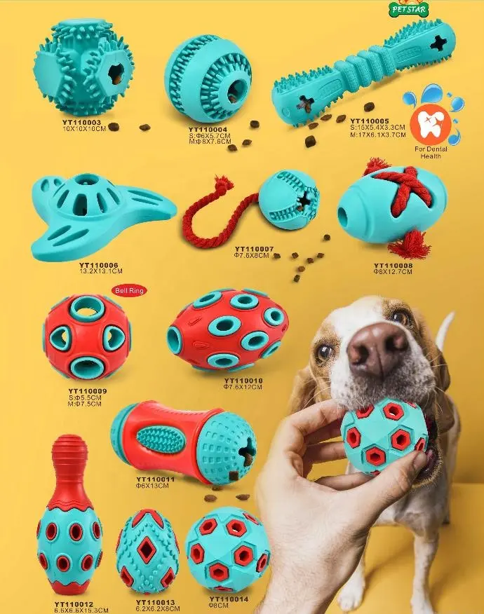 Petstar Interactive Fetch Toss Molar Dental Health Durable Rubber Chew Leakage Food Treat Pet Dog Toy
