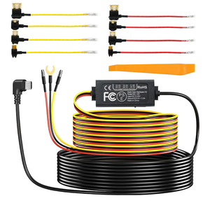 Kit de câblage micro <span class=keywords><strong>USB</strong></span> pour caméra embarquée 12V-24V vers <span class=keywords><strong>5V</strong></span> 3A avec fusible et déclencheur, surveillance de stationnement 24H, protection contre les basses tensions pour DVR de voiture - Product Image 1