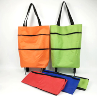Sac de grande taille, étanche, portable, pliable et réutilisable, pour épicerie et supermarché, avec roulettes
