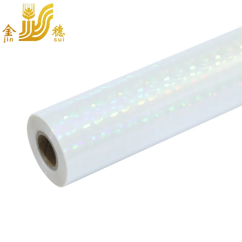JINSUI 12 Micron Trong Suốt Holographic Hot Stamping Foil Cho Vải Giấy