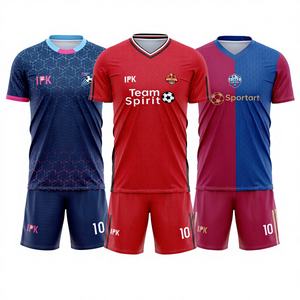 Seragam Sepak Bola Setelan Olahraga Jersey Custom Printing Musim Gugur Musim Dingin Lengan Pendek Seragam Tim Latihan Kompetisi Dewasa Pria - Product Image 1