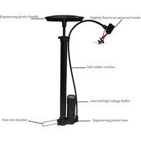 Pompe à air manuelle portable pour vélo, ballons de route, multi-usages, valves Presta et Schrader, gonfleur de vélo portable -M