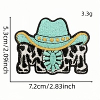 Nouveau produit : Denim turquoise avec broderie informatique à paillettes noires, broderie de dessins animés thermocollante