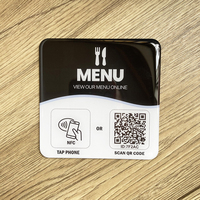 3.93 "X3.93" 10cm appuyez pour commander forme carrée NFC carte Menu plaque autocollant lien rapide vers Menu numérique Plaques de Table pour Restaurant
