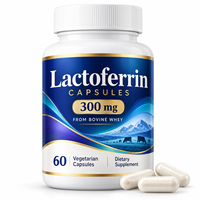 Capsules de lactoferrine TLY en marque blanche 300 mg issue de lactosérum bovin, 60 capsules végétariennes, soutien antioxydant, usine OEM