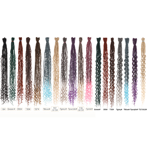 AliLeader 24 pouces double extrémités Ombre <span class=keywords><strong>Dread</strong></span> Lock Crochet Tresses Wavy Handmade DE Dreadlocks Crochet Hair Extensions - Product Image 6