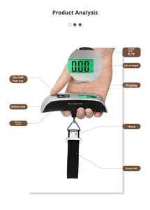 Báscula Digital Portátil de Alta Precisión con Pantalla LCD para Maletas y Bolsas de Viaje, Gancho para Colgar, Herramientas de Pesaje - Product Image 5