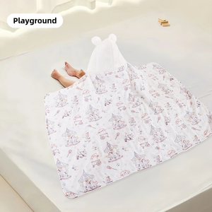 Bốn mùa phổ quát ngoài trời Windproof sơ sinh mềm Comforter CAPE dệt in mô hình trùm đầu em bé khăn choàng - Product Image 5