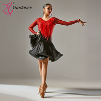 Robe de danse latine L-24065 robes de compétition Costumes jupe exécutant strass adultes enfants gland robe diverses couleurs