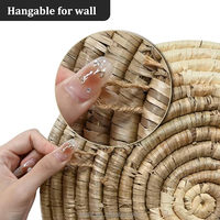 Boho plat ensemble de 7 suspendus tissé mur panier décor anniversaire nature morte osier mur paniers décor