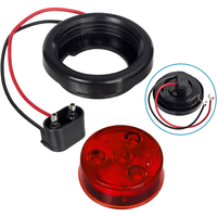 Feux de position latéraux ronds à LED de 2 "avec fiches et œillets projecteurs lumineux 12-24V Feux de gabarit à 4 LED pour bateau, remorque, camion, camping-car.