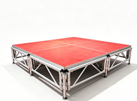 Scène modulaire portable en alliage d'aluminium, capacité de charge de 500 kg, pour concerts en plein air, mariages, activités de DJ, fournie par l'usine