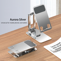 GSCASE Matériaux de haute qualité Supports de téléphone portable en aluminium Pliable Rotation à 360 degrés Support de téléphone et de tablette pour bureau