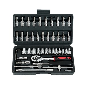 46 Pcs 1/4 DR Car Repair Tool Box <strong>Spanner</strong> Chrome Vanadium Hand Tools and <strong>Ratchet</strong> Wrench Socket <strong>Set</strong> - Product Image 3