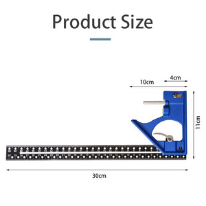 Nuovo tipo di lega di alluminio da 300mm righello quadrato scorrevole a <span class=keywords><strong>45</strong></span>/90 gradi con matita e fori piccoli - Product Image 2