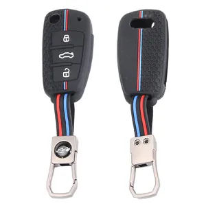 <span class=keywords><strong>Coque</strong></span> de protection en silicone pour <span class=keywords><strong>clé</strong></span> de voiture <span class=keywords><strong>Audi</strong></span> A4 B7 A6 C6 4F 8V <span class=keywords><strong>A3</strong></span> <span class=keywords><strong>8P</strong></span> A1 <span class=keywords><strong>A3</strong></span>, accessoires, étui pour <span class=keywords><strong>clé</strong></span> télécommande 3 boutons - Product Image 1