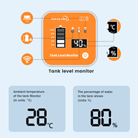 Contrôleur de niveau d'eau submersible Moray ME202R 2.4G WiFi + 433MHz avec affichage de la température LED, application Tuya Smartlife et alarme à distance