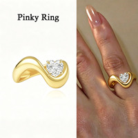 Bague de phalange FUAMAY en argent sterling S925 massif, motif vague et cœur, pour femme, personnalisable avec gravure, idéale pour un anniversaire
