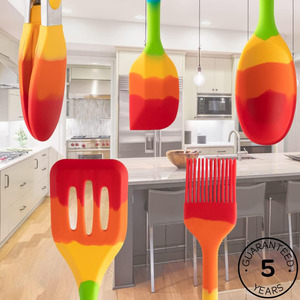 Heat Resistant <b>Rainbow</b> Cooking Utensils Silicone Spoon Spatula Ladle Cooking Utensil Set for Kitchen - Product Image 4