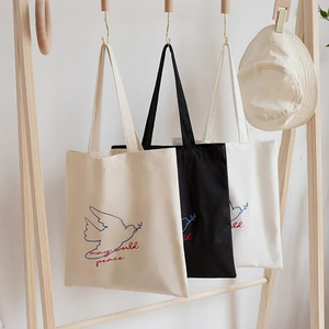 ขายส่งกระเป๋าโท้ตธรรมดาถุงผ้าใบผ้าฝ้ายรีไซเคิลพร้อมโลโก้ - Product Image 3