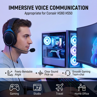 Accessoire de microphone de remplacement détachable compatible avec Corsair HS60, HS50 modèle 002, pièce de réparation pour casque de jeu