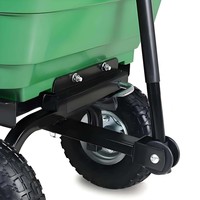 Chariot de jardin pliable à grande capacité, fermé, en plastique, à quatre roues, 125L, avec fonction benne basculante, OEM, pour outils