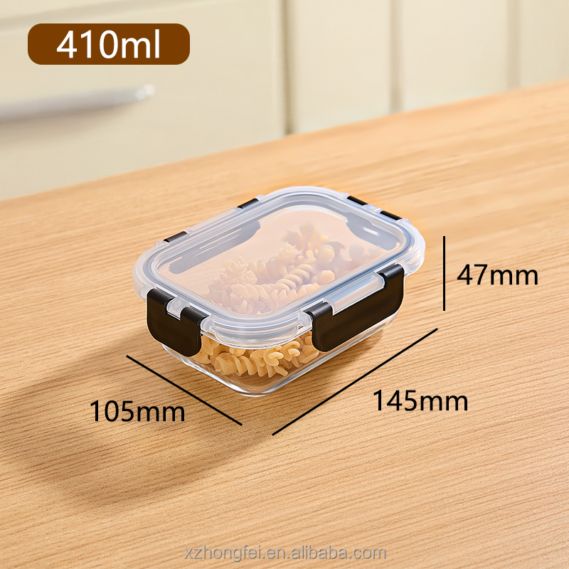 Rectangle noir transparent 410ml