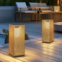 Lampe solaire LED de jardin style japonais en acier inoxydable IP67 étanche, lumière de sol extérieure avec capteur pour villa, patio, balcon, pelouse