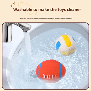 FishPrincess morbido lattice interattivo Rugby oliva da masticare pallina da Tennis Squeaky cani pulizia denti cane animali giocattoli - Product Image 4