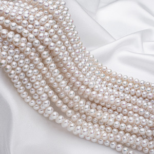 Perles d'eau douce naturelles 9-11mm perles de collier blanches de luxe légères <span class=keywords><strong>Edison</strong></span> quatre faces polies avec - Product Image 4