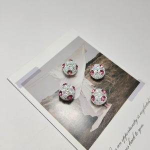Cuentas redondas huecas de aleación electrochapada con circonita y orificio recto para bolígrafos, cuentas metálicas sueltas con forma de esfera, Invierno 2025 - Product Image 3