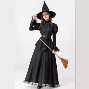 <span class=keywords><strong>Disfraz</strong></span> <span class=keywords><strong>de</strong></span> <span class=keywords><strong>Bruja</strong></span> Oscura S-XXL, Falda <span class=keywords><strong>de</strong></span> Mago Medieval para Disfraces, Traje <span class=keywords><strong>de</strong></span> Cosplay <span class=keywords><strong>de</strong></span> Halloween, Poliéster Negro - Product Image 4