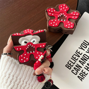เคสหูฟังซิลิโคนลายการ์ตูน Stranger Things สำหรับ Apple AirPods 4 Pro 2 3  พร้อมสายคล้องคอ  ลายดอกไม้ - Product Image 2