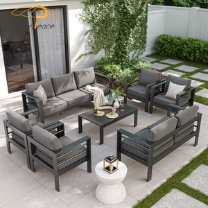 Ensemble <span class=keywords><strong>de</strong></span> canapés d'extérieur en aluminium moderne meubles <span class=keywords><strong>de</strong></span> <span class=keywords><strong>jardin</strong></span> étanche terrasse patio ensemble <span class=keywords><strong>de</strong></span> canapés sectionnels pour Village Courtayrd - Product Image 1