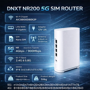 Routers Wifi 5G DNXT con <span class=keywords><strong>SIM</strong></span>, Router 5G WAN/LAN-Gigabit, Router <span class=keywords><strong>SIM</strong></span> 5G 2.4G y 5.8G, Router Wifi 6 con Tipo-C, Router <span class=keywords><strong>SIM</strong></span> 5G para Uso Multiusuario - Product Image 2