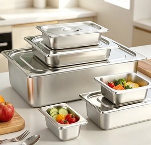 Contenedor GN Cuadrado de Acero Inoxidable 304 de 1/6 para Restaurantes y Hoteles, para Mesa de Vaporización de Alimentos - Product Image 5