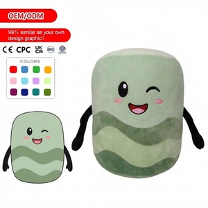 Peluches d'anniversaire personnalisées, jouets en peluche <span class=keywords><strong>robot</strong></span> avec logo, bras rayés tie-dye, poupée en tissu de coton avec estampage doré - Product Image 2