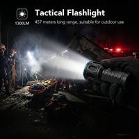 Projecteur LED professionnel rechargeable 12000LM avec batterie Li-ion, portée de 330m, IP67, lampe de sécurité pour patrouille industrielle