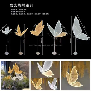 Lisse RGB papillon lampadaire mariage route lampe Led papillons fond décoration route plomb lumières - Product Image 3
