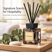 Diffuseur carré en verre à bâtonnets de rotin parfumés, sans flamme, écologique et sûr, pour la maison, la salle de bain et le bureau