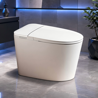 Toilette intelligente de luxe monobloc, à poser au sol, avec bouclier en mousse, chasse d'eau automatique, siège chauffant, télécommande, toilette intelligente moderne avec bidet