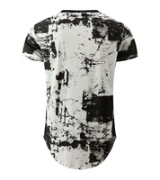 Camiseta de Edición Limitada, Estilo Casual, Diseño Desgastado, Dobladillo Curvo, Algodón Orgánico, Manga Corta, Logotipo con Impresión de Silicona