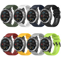 2024 gesper hitam antilembap warna polos 22 26mm tali jam tangan silikon pengganti untuk Garmin Fenix 6 Pro