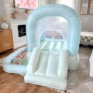 Château gonflable commercial en PVC blanc de petite taille pour bébés, avec souffleur, pour mariages - Product Image 3
